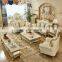 Luxurious European Style Wooden Structure Sofa Set Leather Living Room Sofa