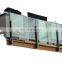 Luxury blue color glass modern iron aluminium beautiful baluster modern  balcony railing systems design for hotels
