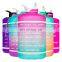 2021 popular wholesale half gallon 64oz large capacity outdoor sports handle portable time marker BPA free fitness bottle