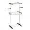 Simple design movable two layer stainless steel cloth single bar garment display rack