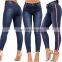 Womens new design High Waisted Ripped Knee Jeans Ladies Skinny Stretchy Jeggings Pants Size