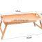 Custom Modern Handmade Wooden Tray For Bed Floating Bamboo Breakfast Food Serving Tray With Folding Legs