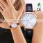 SHENGKE Women Unique Artist Design Watches K0122L Alloy Case Diamond Watch PU Leather Quartz Wristwatches jam tangan