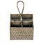 Hot Woven rattan utensil caddy features four compartments Boho Decor High Quality Bottle Holder Wholesale Vietnam Supplier