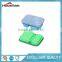 2 Sections Square Silicone Lunch Box Container School Picnic with spork