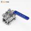[RUOTENG]  3PC Three Piece 316L Stainless Steel Internal Thread Ball Valve with Handle for Mainline Manufacturer