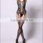Super Halter Neck T Back floral mesh Lace Garter Belt Body stocking sexy body stocking