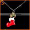 Zinc alloy Christmas Stockings snowman bell necklace