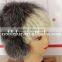 new fancy real mink fur with silver fox fur knitted hat with big pom pom