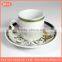 Advertising porcelain coffee cup and saucer coated colorful pearl glazed souvenir cup and decorative used,accept custom logo