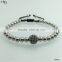 2016 fashion macrame bead bracelet with rose gold Plated 8mm Micro Pave Cz Beads