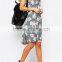 floral printed women dress short sleeves women dress OEM service