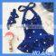 HOGIFT baby cute siamese dress style swimwear child dot pattern dance dress with headdress