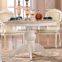 Home used European vintage white marble dining table set with 4 chairs