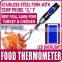 Digital Food Thermometer Probe Cooking Stainless Steel Fork BBQ Meat Turkey Beef