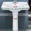 B80-2 80cm square face washing pedestal basin in white color