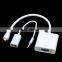 High quality Micro HDMI Male to VGA Female Cable + Bisected Audio Cable Set - White