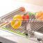 HOT Sale Fasion Design Roll Up Iron Silicone Handy colored dish rack