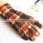 checked fleece winter gloves