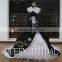 Newest Style Removable Neck Strapless Appliqued Lace Ball Gown Black And White Wedding Dresses