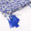 Fashion Polyester Printed Scarf Shawl Pareo Sarong with tassels fringe