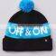 100% Acrylic Knitted Beanie Hat With Embroidery Labels WInter Beanie Caps And Hats