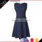 Women's new lady in the a-line skirt waist sleeveless dresses in temperament pure color dress