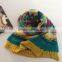 Vintage Tweed Design Multi-Color Mohair & Wool Scarf Made In China