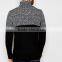 Roll Neck men Jumper with Colour Block Cable, men fashion turtle neck sweater popular wholesale