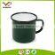 Plain color rolled rim 8cm diameter enamel printing ink coffee cup mug