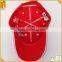 2016 new high quality red 100% cotton 6 panel printed embroidered child safety baseball cap
