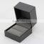 High end black small square paper ring box with velvet pad