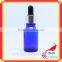 Blue Glass Dropper Bottle With Rubber Dropper Sealing Type Golden Lid for Essential Oil Bottle