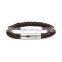 Men's fashion brown braided leather bracelet with magnetic clasp