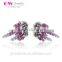 925 Silver Diamond Stud Earrings Colorful Earring Party Wear Earring