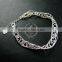 19cm silver plated brass faceted rhombic link fashion DIY bracelet supplies 1900068