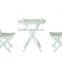 Outsunny Outdoor Wooden 3pc Patio Dining Bistro Set - White