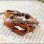 latest design braided cord handmade leather bracelet
