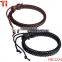 Simple Antique Handmade Genuine Leather Surfer Braided Bangle Bracelet Black