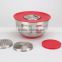 Household/ kitchenware stainless steel salad bowl with lid with 3pcs grater