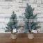 Plastic mini pine tree with burlap base for xmas decoration