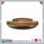 JANPANESE FEATURE VINTAGE ROUND OVAL WOODEN DIP SNACK SERVING FOOD TRAY 12" DIAMETER BREAKFOOD TRAY CN