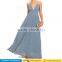 Elegant spaghetti straps v neck pleated chiffon long wedding party dresses patterns for women bridesmaid 2017