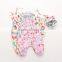 Colourful Chiffon Suspenders jumpsuit for baby girls siamese trousers with headband