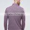 High Quality Custom Long Sleeve Button Placket Men's Polyester Viscose Stretch Knit 200g Slim Fit Casual Purple Polo Shirt