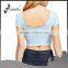 Women tank top for gym plain crop top wholesale with short sleeve