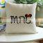 Good quality cotton square cartoon letter pillow cover