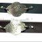 Factory supplier korean retro bracelets,handcraft cow leather bangle,unisex leather bracelets