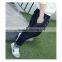 China factory cheap price baby jeans Korean style elastic waistband model blue pure color with 3 button decoration kids pants