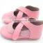 Low MOQ popular wholesale soft leather baby shoes